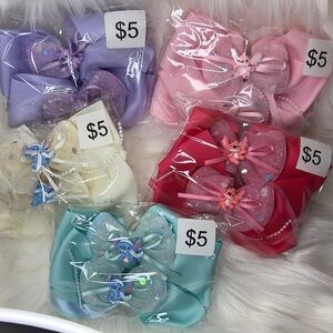 5 sets of 2 stitch Charming Kids Hair Bow Set with Character Accents